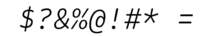 VCTRMono LightItalic Font OTHER CHARS