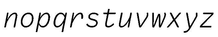 VCTRMono LightItalic Font LOWERCASE