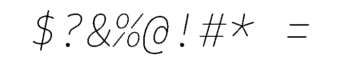 VCTRMono ThinItalic Font OTHER CHARS