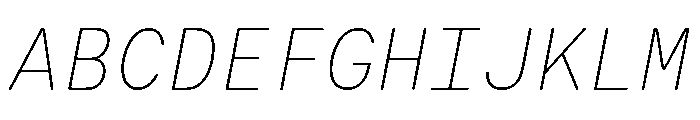 VCTRMono ThinItalic Font UPPERCASE