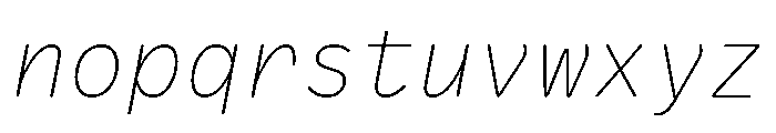 VCTRMono ThinItalic Font LOWERCASE