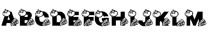 Vegetable and fruit Font UPPERCASE