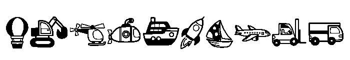 Vehicle Cute Font OTHER CHARS