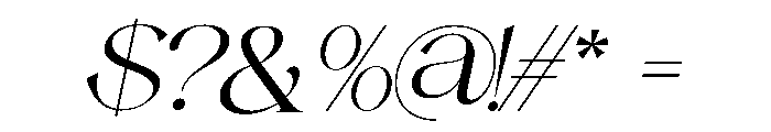 Velick Oblique Font OTHER CHARS