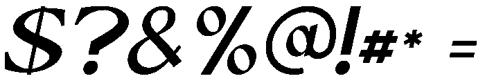 Vengance Italic Font OTHER CHARS
