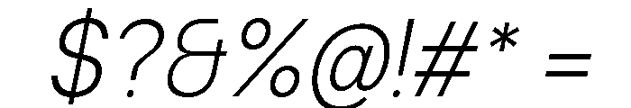 Ventaro Extra Light Italic Font OTHER CHARS