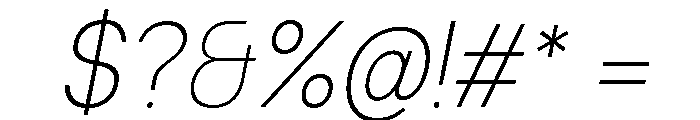 Ventaro Thin Italic Font OTHER CHARS