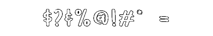 Verdera-Hollow Font OTHER CHARS