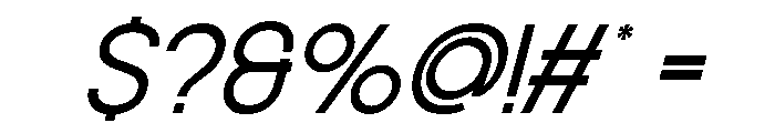 Vernosa Variable Thin Oblique Font OTHER CHARS
