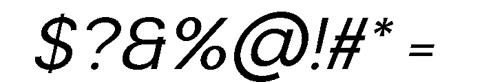 Vexa Italic Font OTHER CHARS