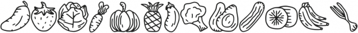 Veggie Doodle Dingbat Regul otf (400) Font UPPERCASE