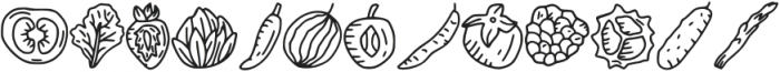 Veggie Doodle Dingbat Regul otf (400) Font UPPERCASE