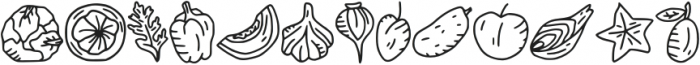 Veggie Doodle Dingbat Regul otf (400) Font LOWERCASE