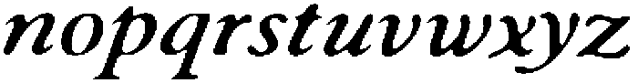 Velour Serif Italic otf (400) Font LOWERCASE