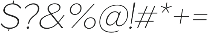 Venlury Extra Light Italic otf (200) Font OTHER CHARS