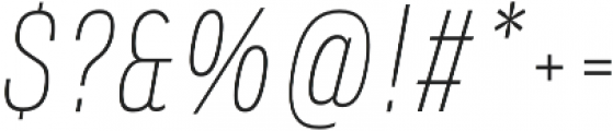 Verbatim Lite Narrow Thin Oblique otf (100) Font OTHER CHARS