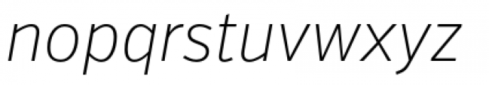 Verb Condensed Extralight Italic Font LOWERCASE