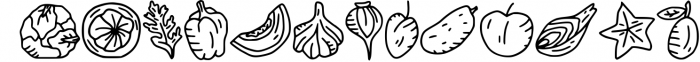 Veggie Doodle Dingbat Font LOWERCASE
