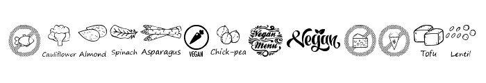 Vegan Icons Font UPPERCASE