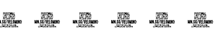 Velomino PERSONAL USE PERSONAL USE ONLY Font OTHER CHARS