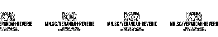 Verandah Reverie PERSONAL USE PERSONAL USE ONLY Font OTHER CHARS