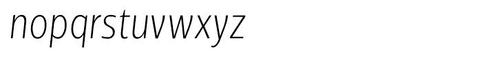 Velino Sans Condensed Thin Italic Font LOWERCASE
