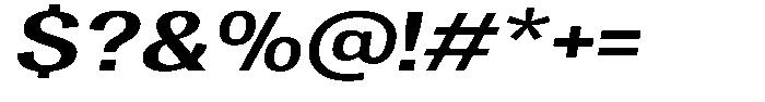 Vegora Bold Expanded Slant Font OTHER CHARS