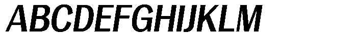 Vegora Bold Semi Condensed Slant Font UPPERCASE