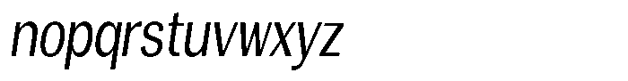 Vegora Condensed Slant Font LOWERCASE