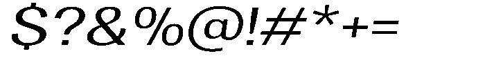 Vegora Expanded Slant Font OTHER CHARS