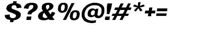 Vegora Extra Bold Semi Expanded Slant Font OTHER CHARS
