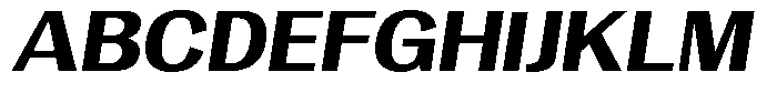 Vegora Extra Bold Semi Expanded Slant Font UPPERCASE