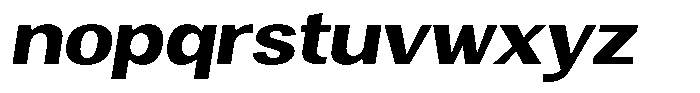 Vegora Extra Bold Semi Expanded Slant Font LOWERCASE