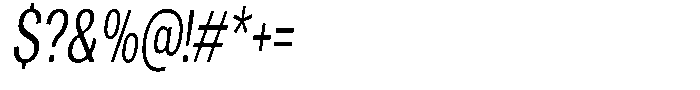 Vegora Extra Condensed Slant Font OTHER CHARS