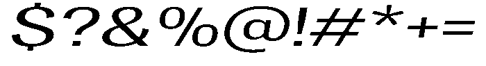 Vegora Extra Expanded Slant Font OTHER CHARS