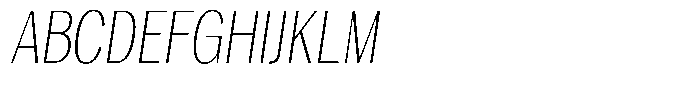 Vegora Extra Light Condensed Slant Font UPPERCASE