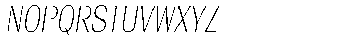 Vegora Extra Light Condensed Slant Font UPPERCASE
