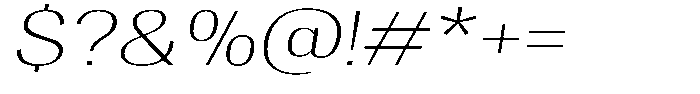 Vegora Extra Light Expanded Slant Font OTHER CHARS