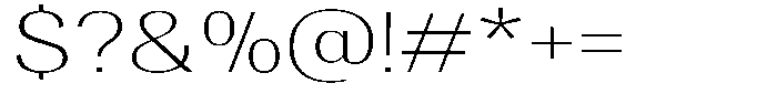 Vegora Extra Light Expanded Font OTHER CHARS