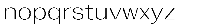 Vegora Extra Light Expanded Font LOWERCASE