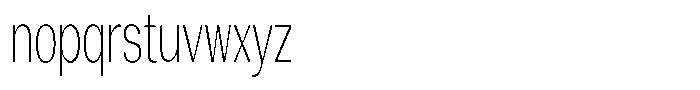 Vegora Extra Light Extra Condensed Font LOWERCASE