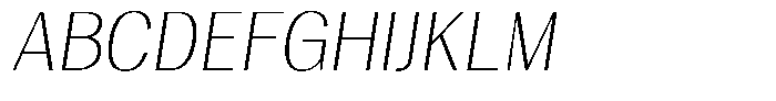 Vegora Extra Light Slant Font UPPERCASE