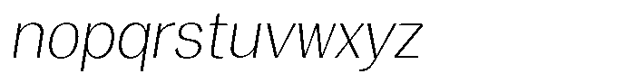 Vegora Extra Light Slant Font LOWERCASE