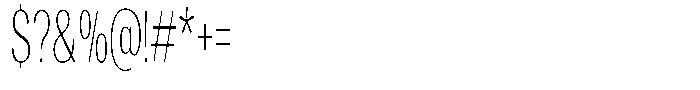 Vegora Extra Light Ultra Condensed Font OTHER CHARS