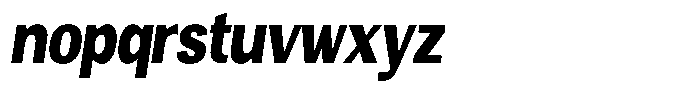 Vegora Heavy Condensed Slant Font LOWERCASE