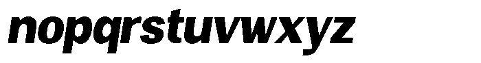 Vegora Heavy Semi Condensed Slant Font LOWERCASE