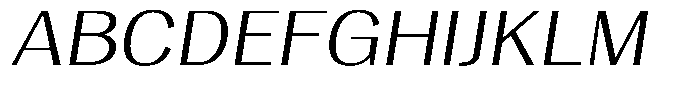Vegora Light Expanded Slant Font UPPERCASE