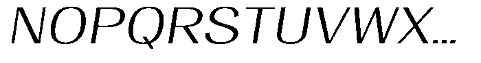 Vegora Light Expanded Slant Font UPPERCASE