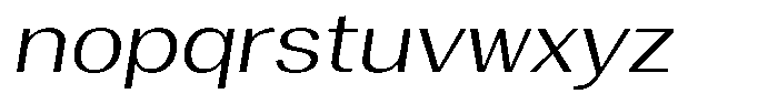 Vegora Light Expanded Slant Font LOWERCASE