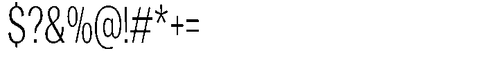Vegora Light Extra Condensed Font OTHER CHARS